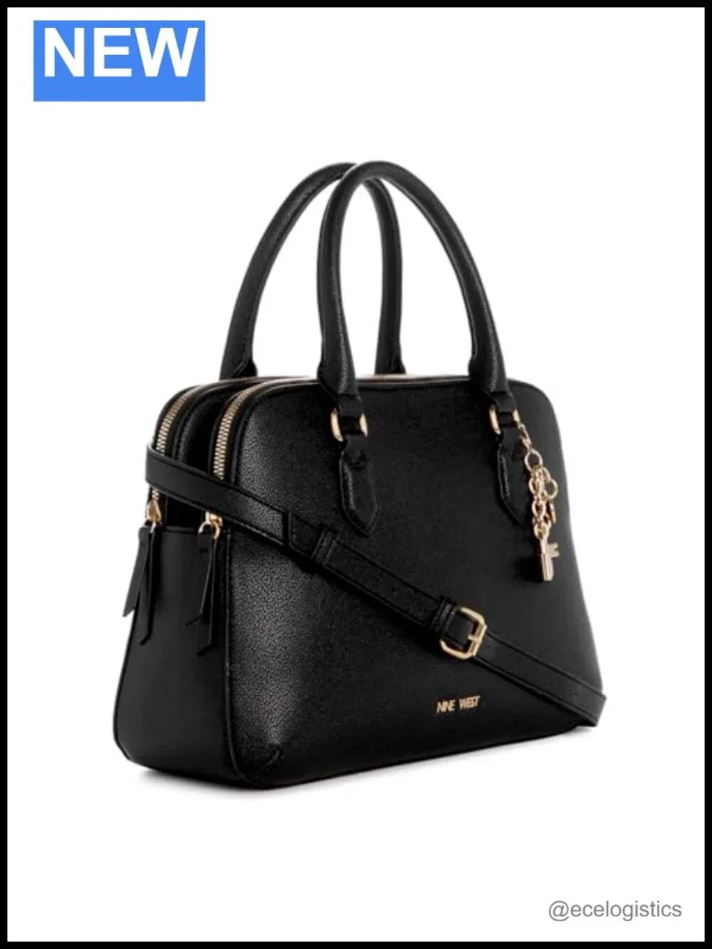 Nine West Cibrina Dome Satchel Handbag Women Crossbody Purse Adjustable Strap